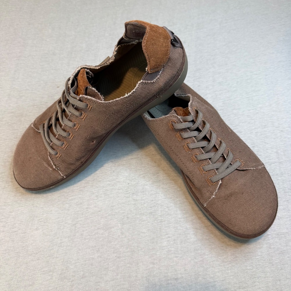Clarks Mens Higley Lace Brown Canvas Slip on Sneakers‎ Casual Shoes 11.5 M
